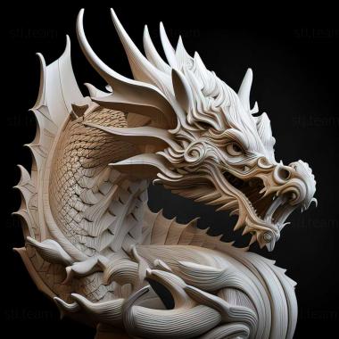 3D model white dragon (STL)